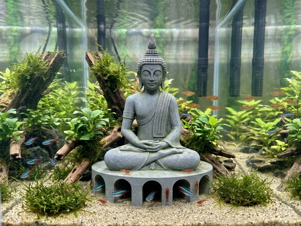 Buddad Buddha Aquarium Tunnel Shelter (15cm / 10cm) - Free 3D Print Model ...