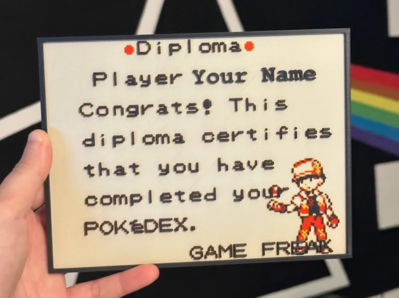 Pokemon diploma, customizable