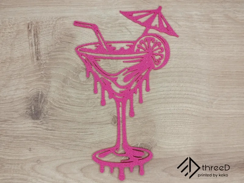 Cocktail Glass Wall Art | 2D Wall Decor
