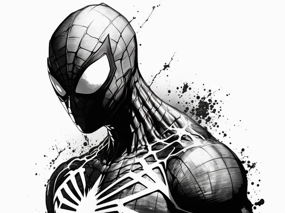 3Dプリント 引き裂かれたスパイダーマン白黒 - 無料3Dモデル -MakerWorld
