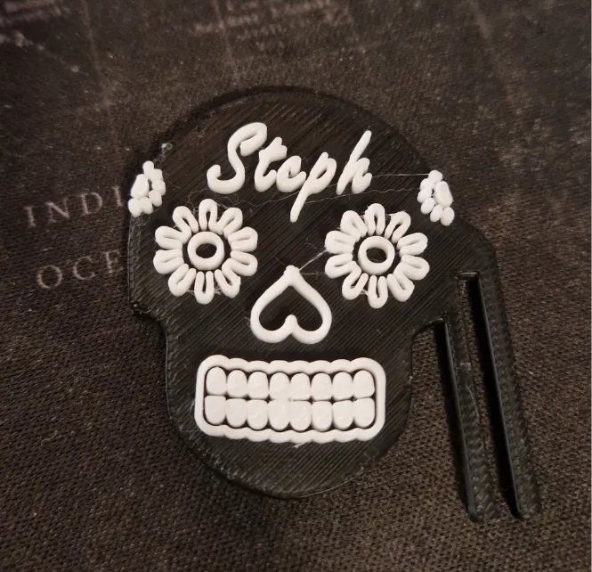 Halloween candy skull drink name tag customisable
