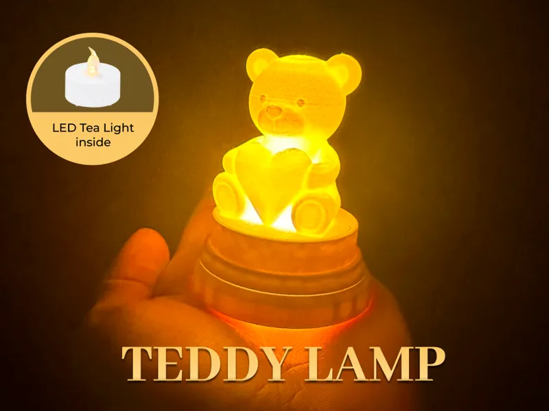 Lamp Valentine's Day Teddy Bear Heart Candlelight