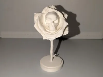 Skull in a Flower with Base