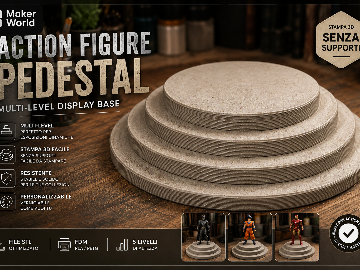 ACTION FIGURE PEDESTAL –  DISPLAY BASE