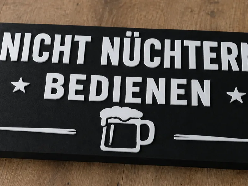 Saufschild Nicht Nüchtern Bedienen 
