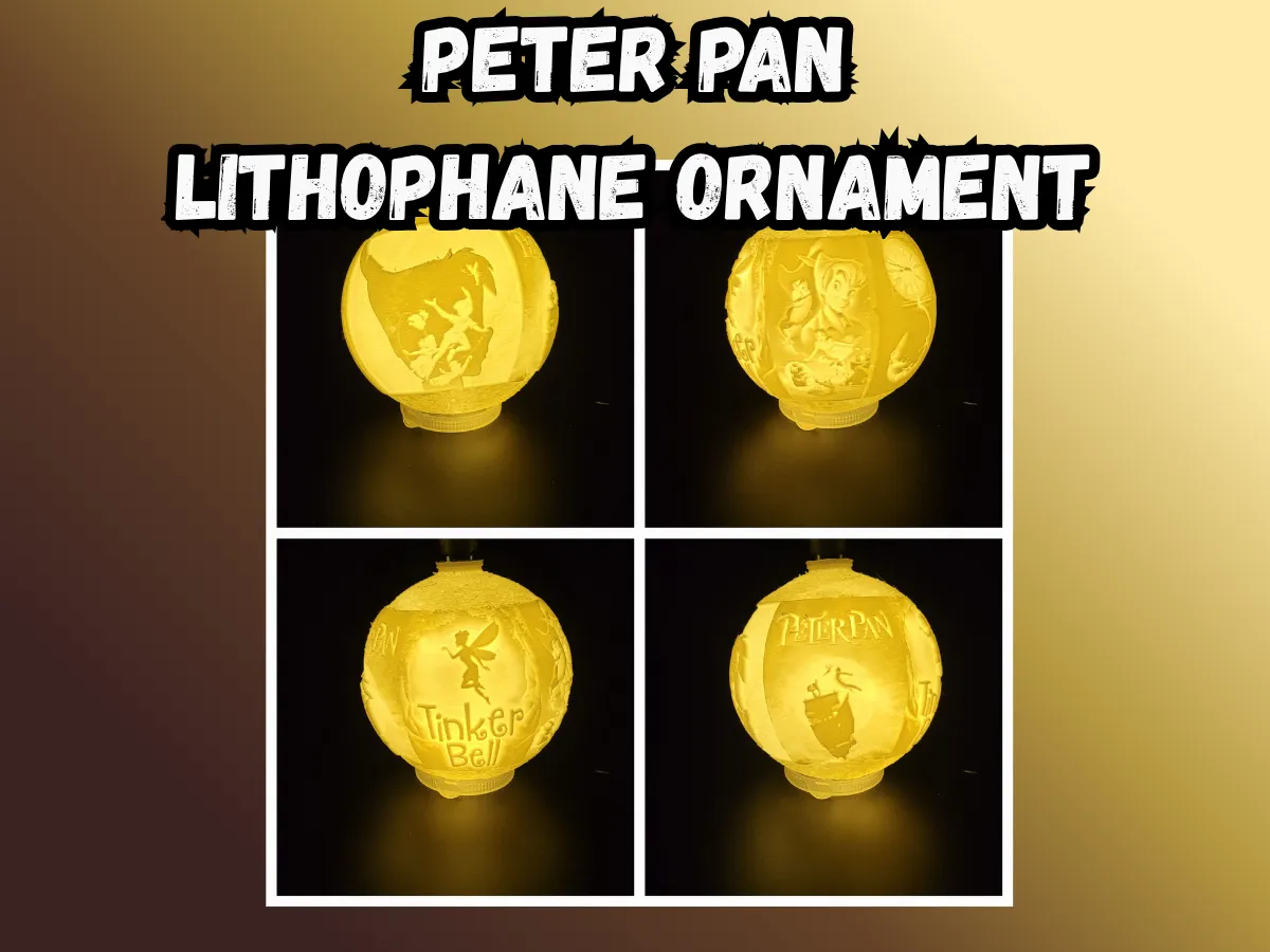 Ornement de Noël lithophanie Peter Pan