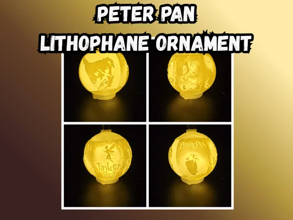 Ornement de Noël lithophanie Peter Pan