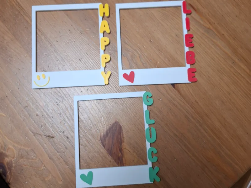Polaroid "Liebe" "Glück" "Happy"