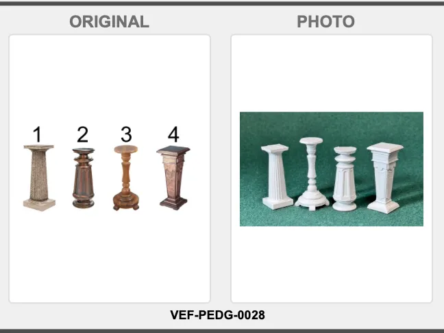 PEDESTALS: 4 DIFF. VEF-PEDG-0028 1:12 Dollhouse