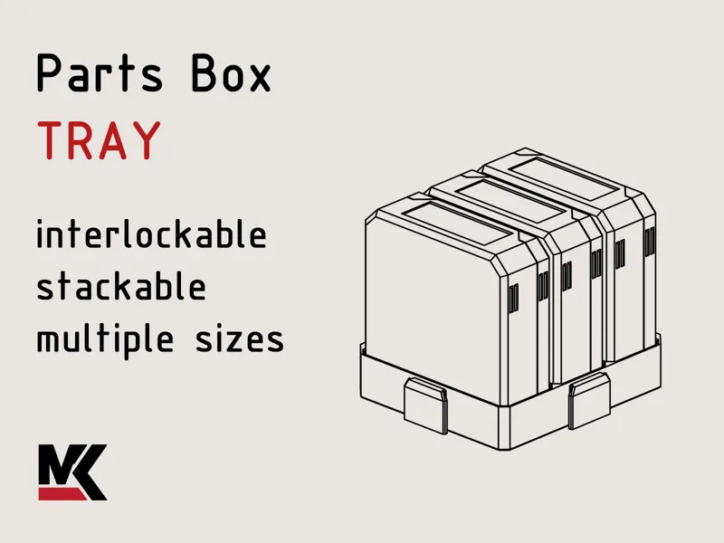 Parts Box Tray - stackable, interlockable