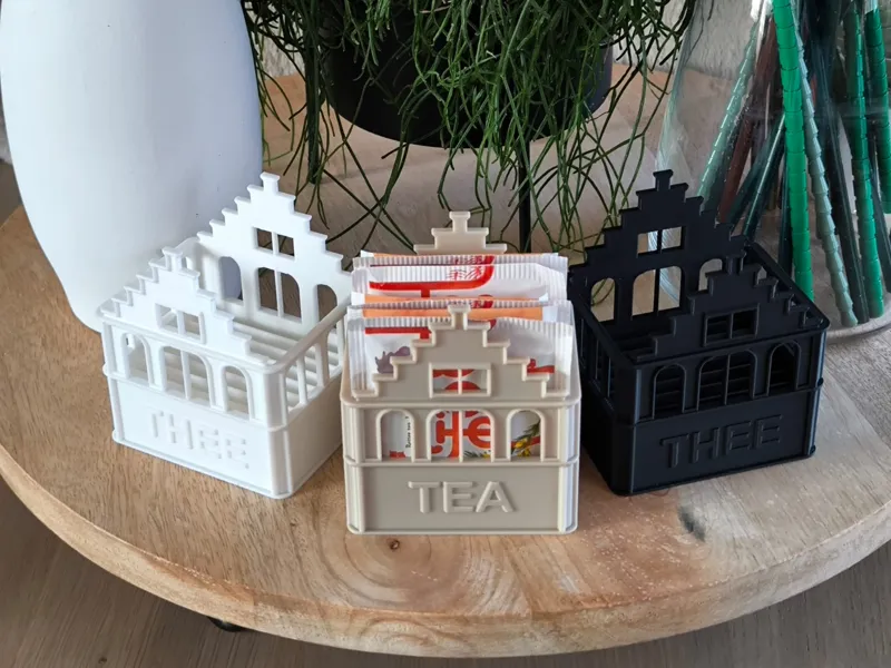 Tea bags holder labeled v1, Dutch/Amsterdam style