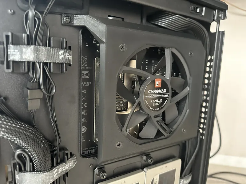Motherboard back fan mount for FD Meshify 2 case