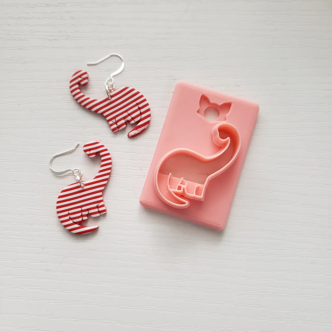 Brachiosaurus Dinosaur Polymer Clay Earring Cutter view 2