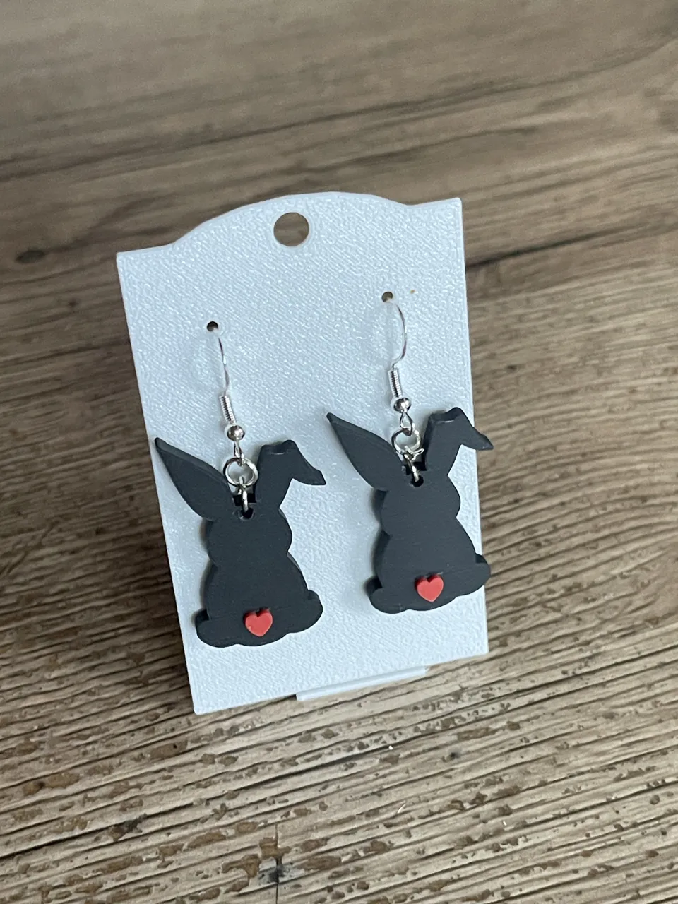Earrings bunny with heart view 4