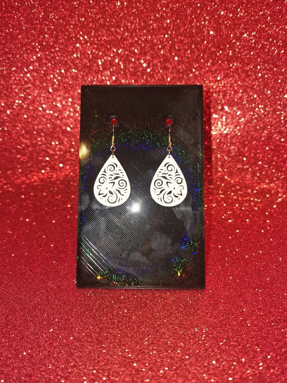 Flowers in a drop earrings view 2