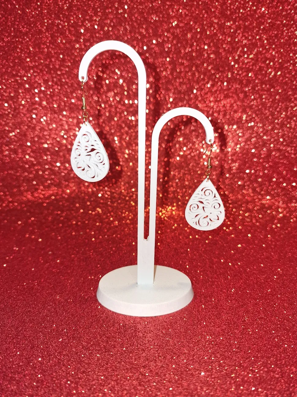 Flowers in a drop earrings view 3