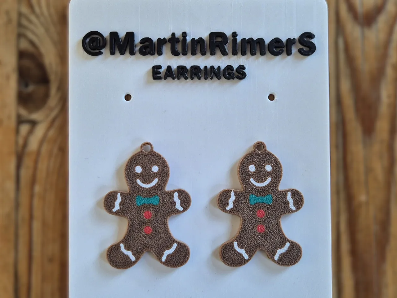 Gingerbread man Earrings view 2