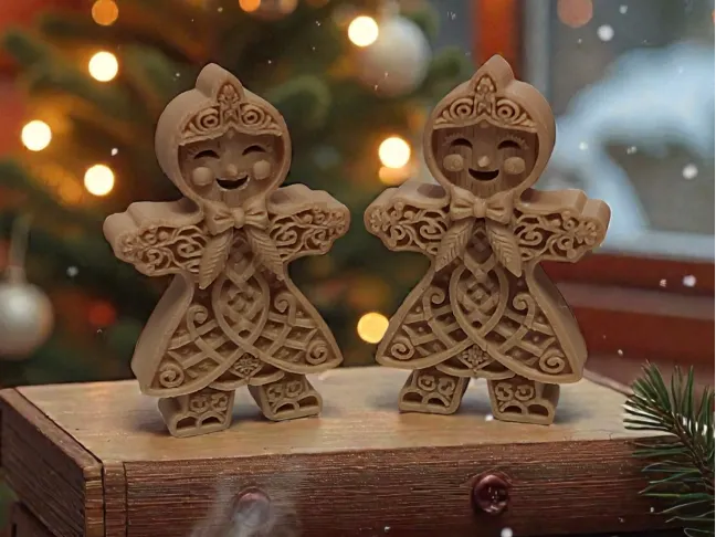 Ginger Woven Heart – Christmas Figurine