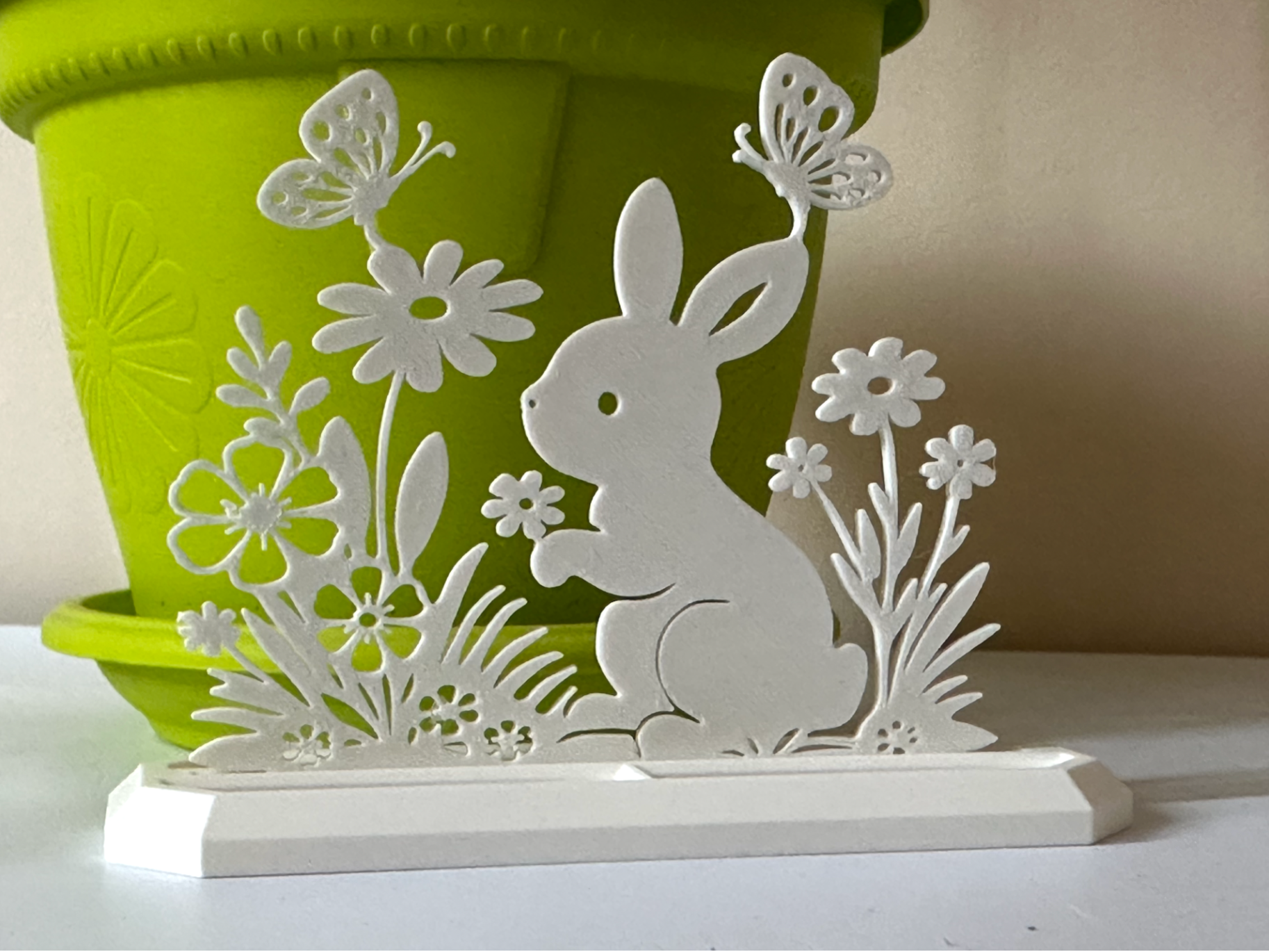 Easter Bunny Meadow Stand & Desk Decor