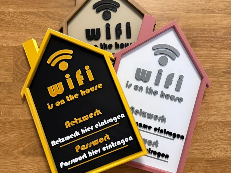 WiFi is on the house – Magnetisches WLAN-Schild