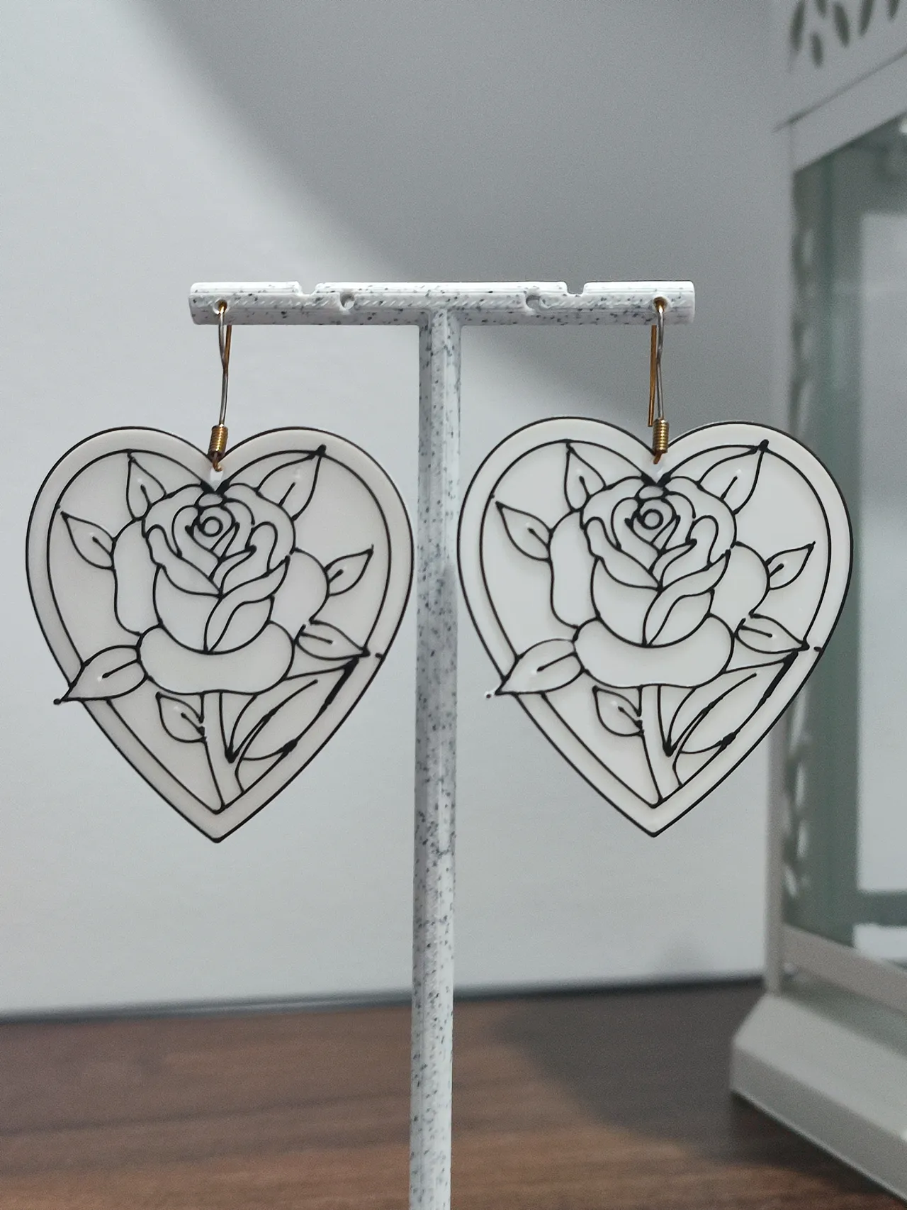 Aretes Corazón de Rosa Eterna view 3