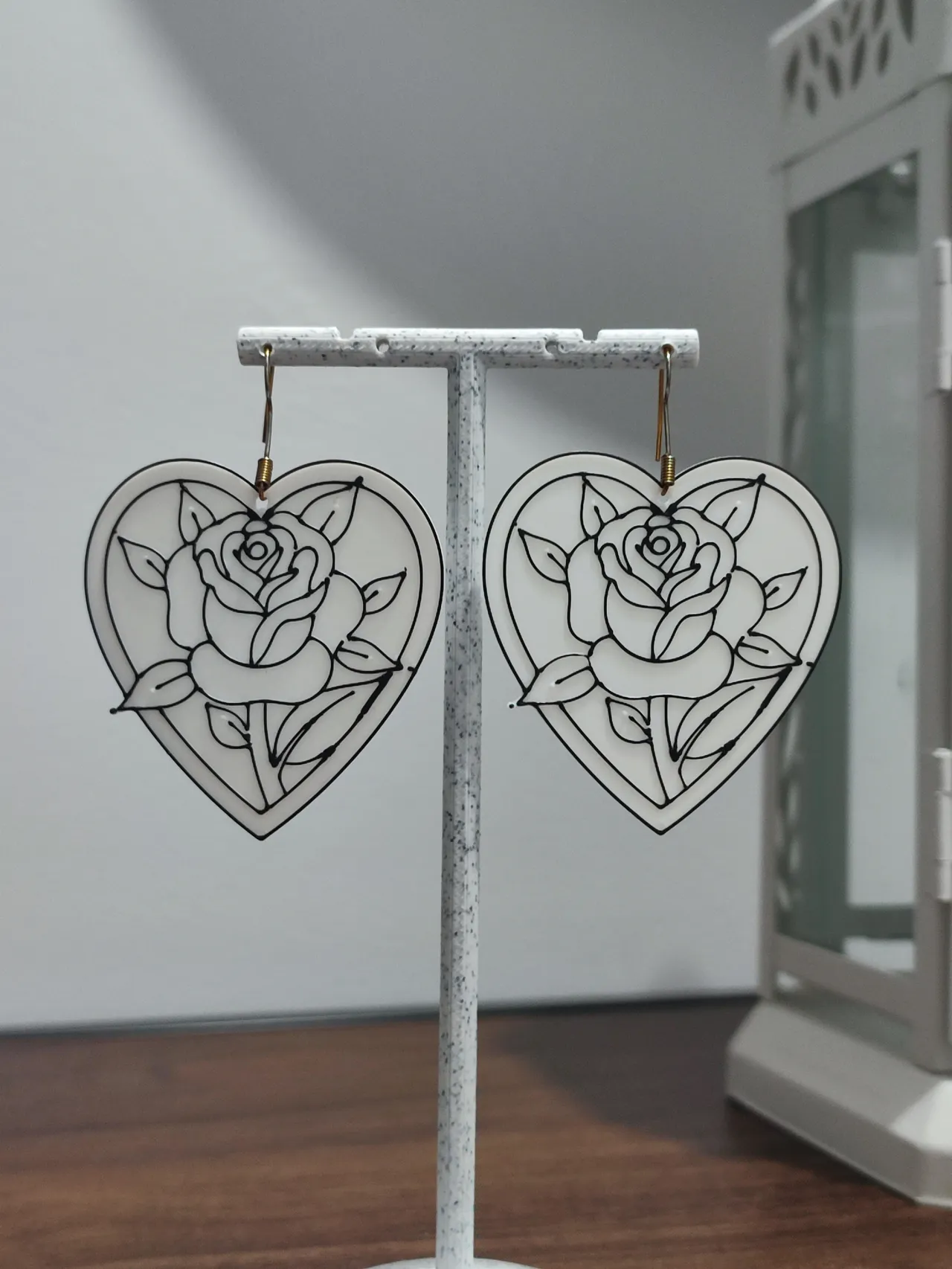 Aretes Corazón de Rosa Eterna view 2