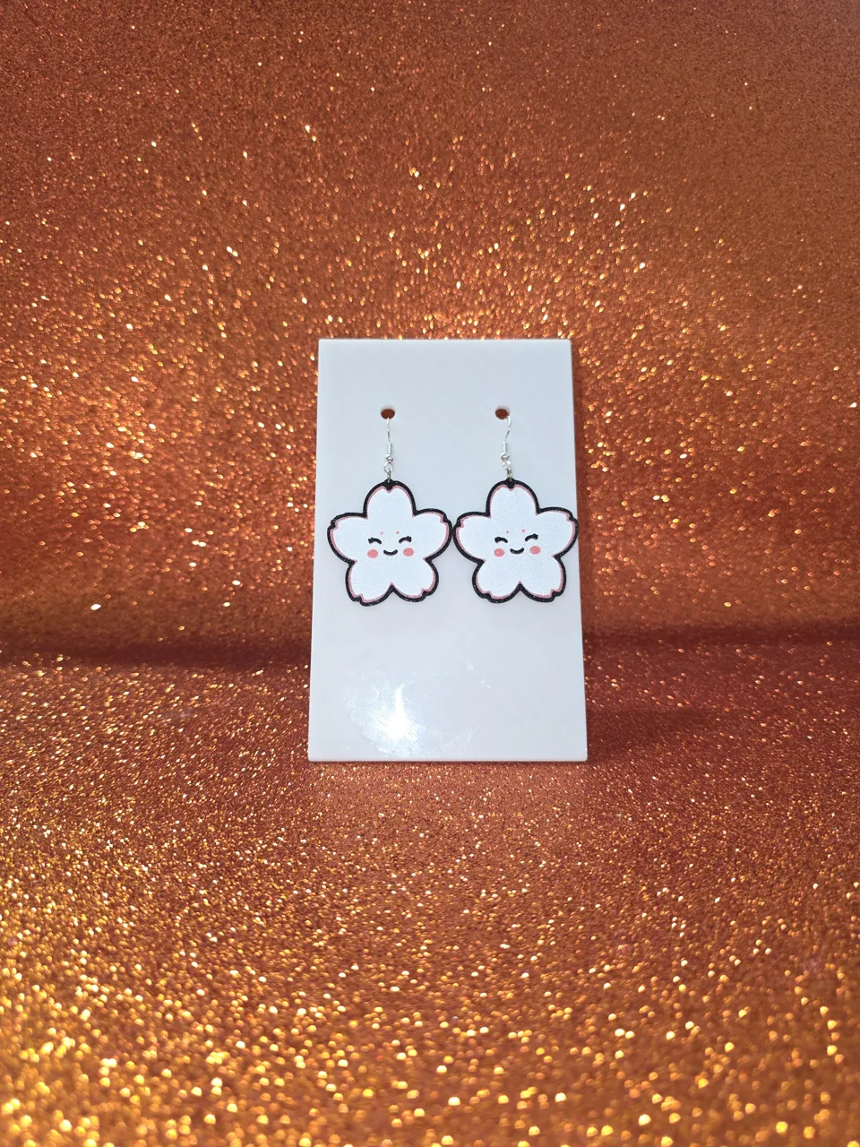 Sakura cartoon earrings view 2