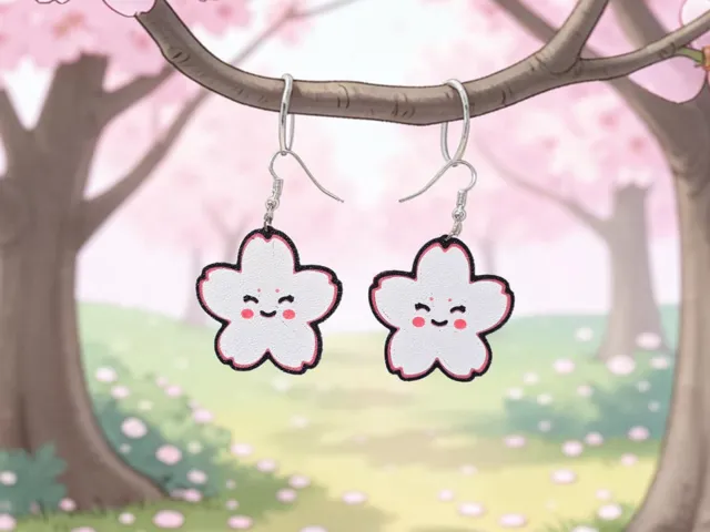 Sakura cartoon earrings