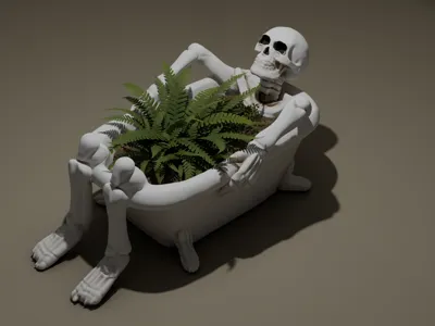 Skeleton's Bath Time