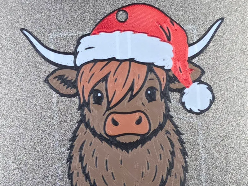 Fluffy Cow Christmas Ornament
