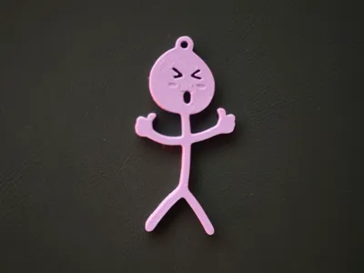 Thumb up kawai stickman keychain
