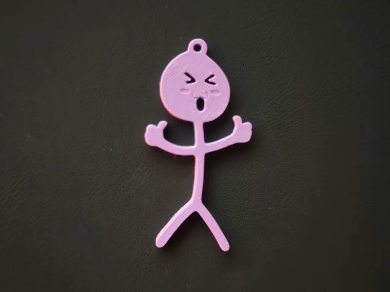 Thumb up kawai stickman keychain