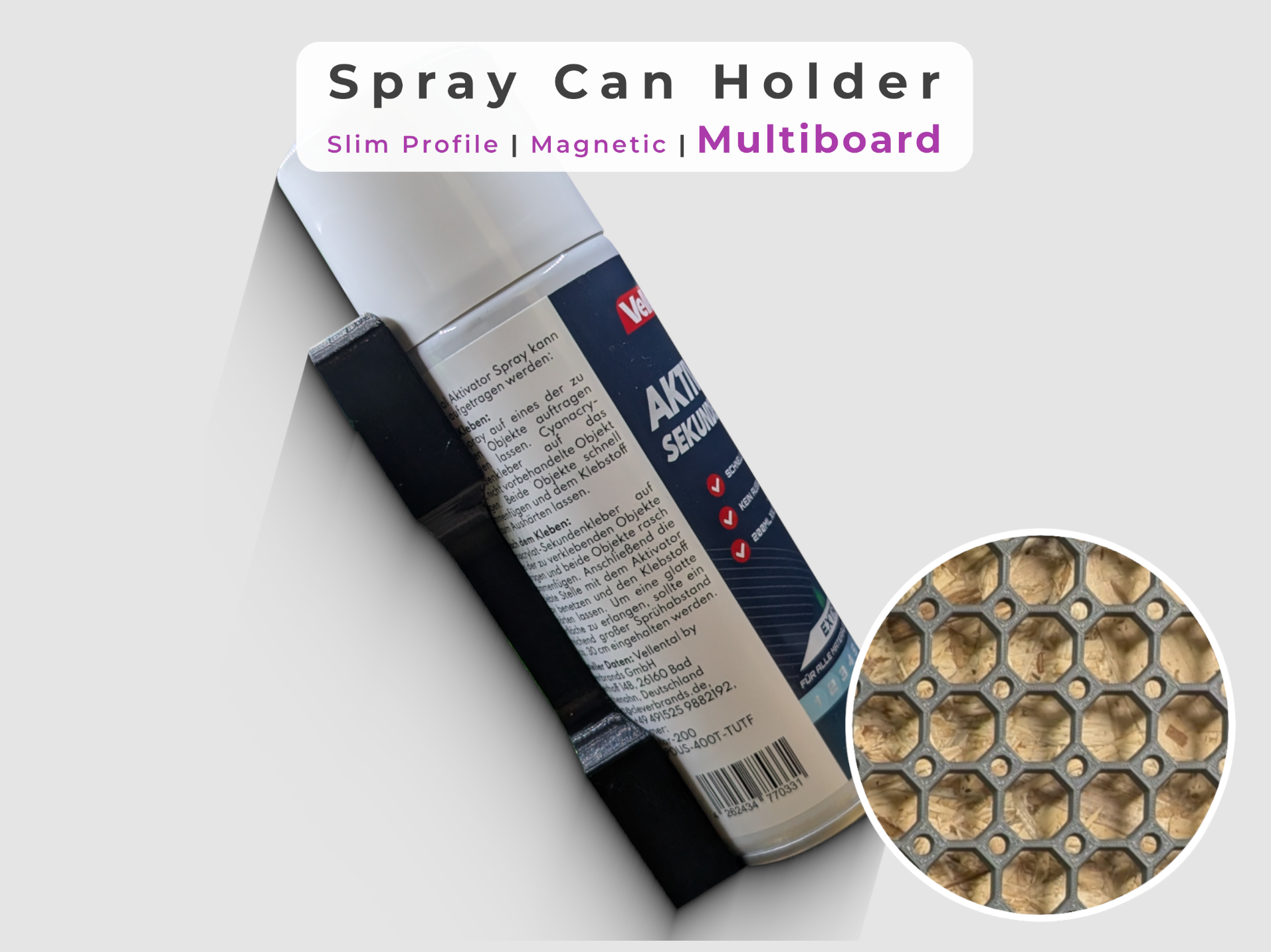 Spray Can Holder for Multiboard