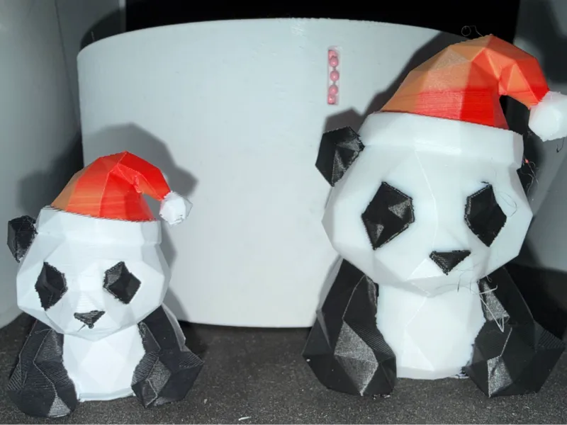 Low Poly Christmas Panda 3D Multicolor  AMS Natale