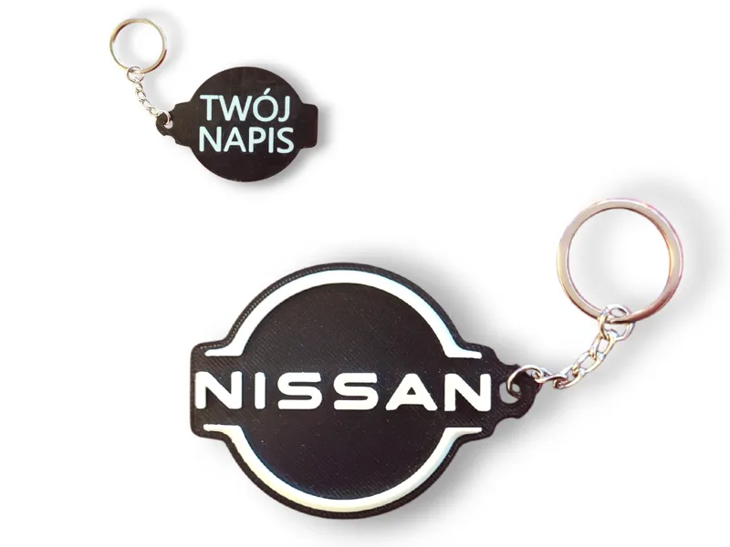NISSAN Car Keychain Double Side with TEXT