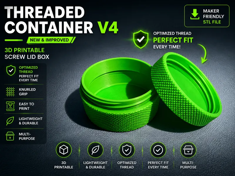 Screw Lid Container V4 – Optimized Closure