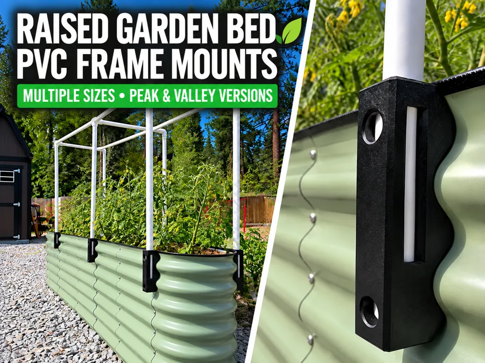 Raised Garden Bed PVC Mounts - Free 3D Print Model - MakerWorld