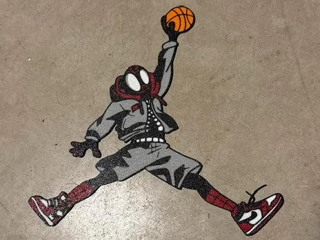 Spiderman Miles Jumpman Pose Wall Art