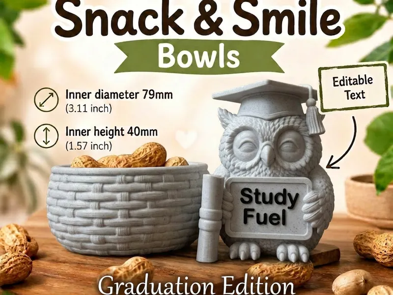 Owl Graduation Snack & Smile Bowl