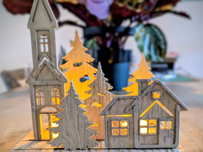Winter Christmas scene (2025) - Wood