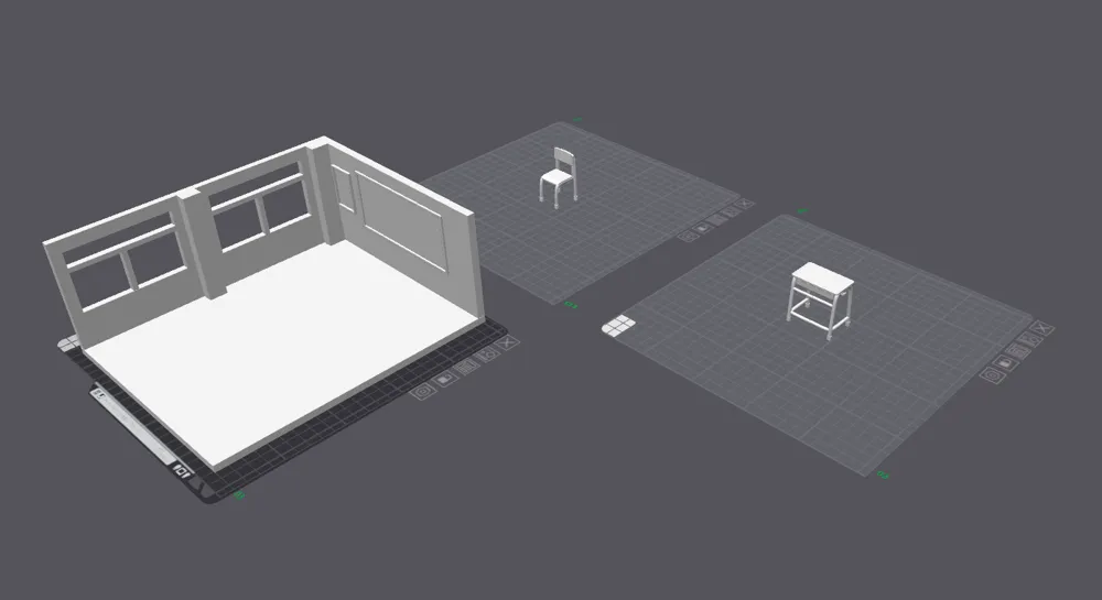 Simple Classroom & School Desk & School Chair - Free 3D Print Model ...