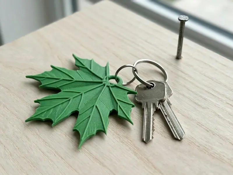 3D Maple Leaf Keychain