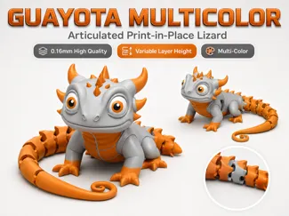 Guayota Multicolor FLEXI  Print-in-Place Lizard