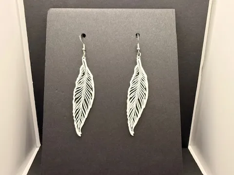 Feather Silhouette Earrings (0.2mm Optimized)