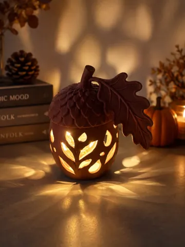 Accesorio de iluminación decorativa: Acorn Lantern with Oak Leaf – Autumn LED — vista de referencia 2