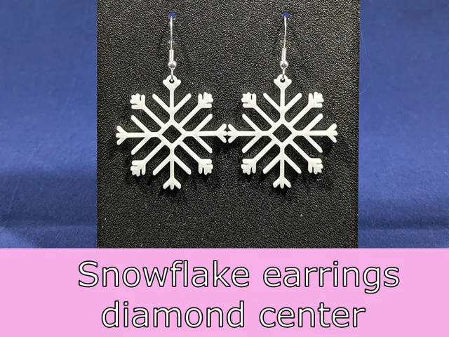 Snowflake earrings - diamond center