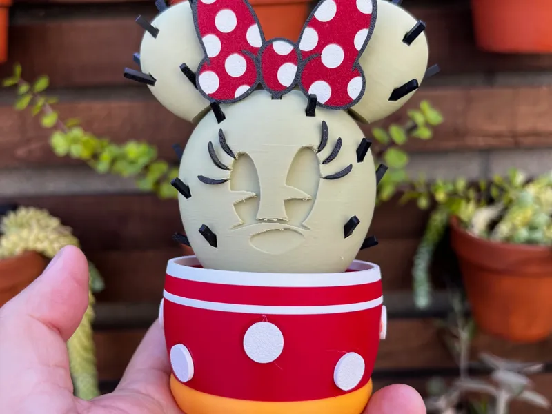 Potted Minnie Mouse Prickly Pear Cactus Decoration