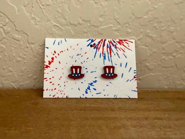 Uncle Sam Hat Stud Earrings