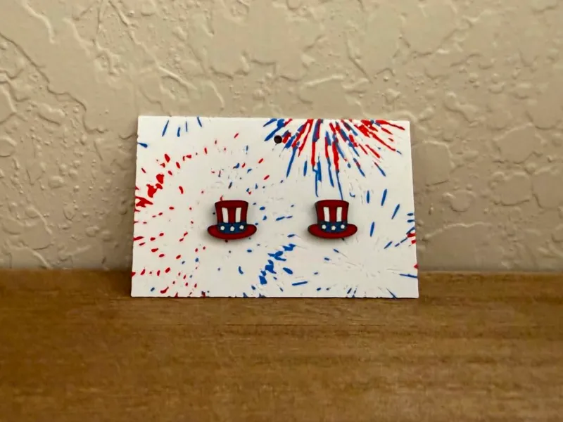 Uncle Sam Hat Stud Earrings