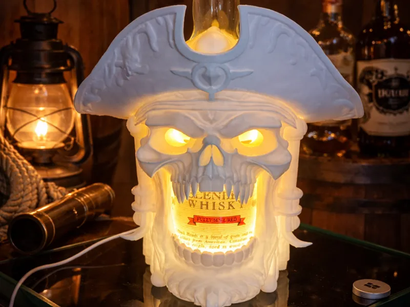 Caveira Luz Garrafa